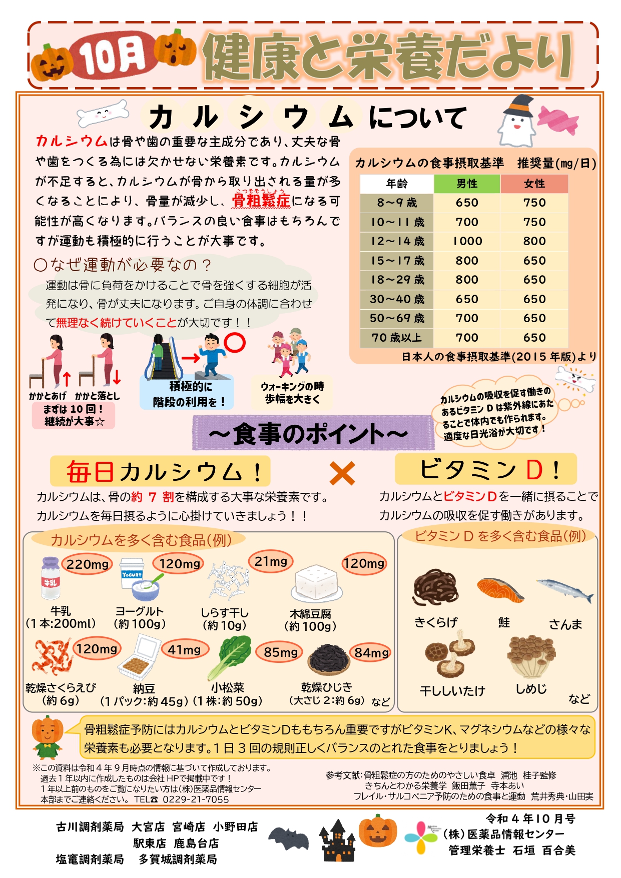 健康と栄養だより　R4.10月号　カルシウムについて_page-0001