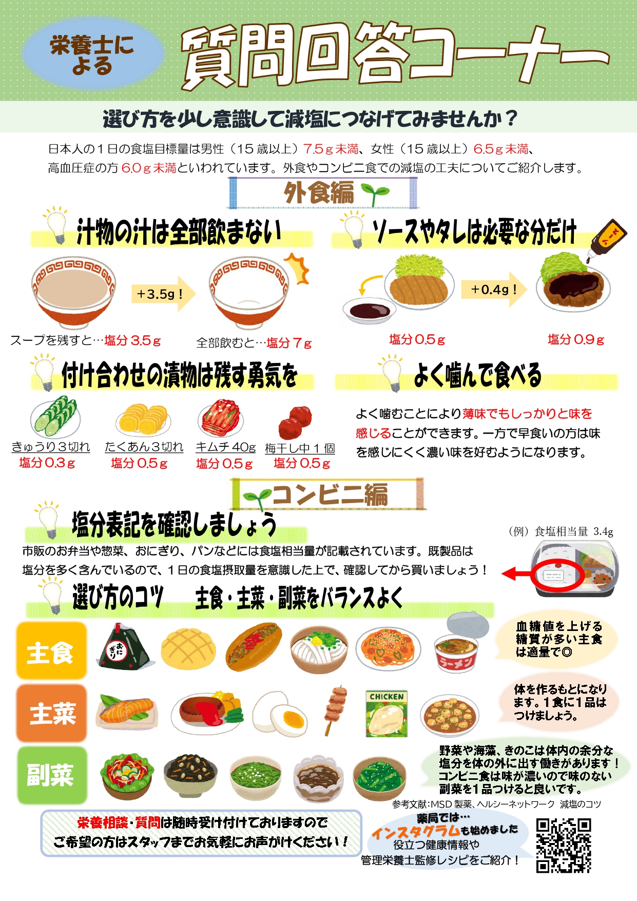 R7.11月　質問回答コーナー　「外食・コンビニ食での工夫の仕方について」_page-0001