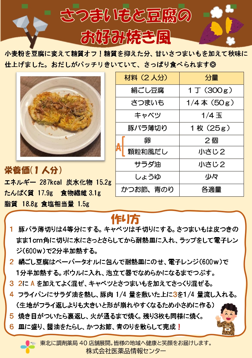 さつまいもと豆腐のお好み焼き風_page-0001
